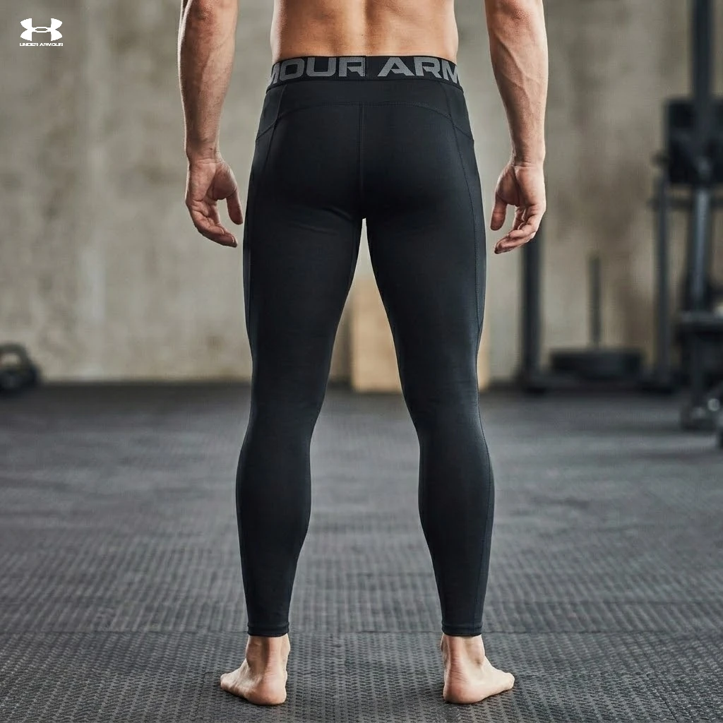 Original UA Men HeatGear Armour Compression Leggings Breathable Stretch Sweat Wicking Sports Training Base Layer Long Pants view 3