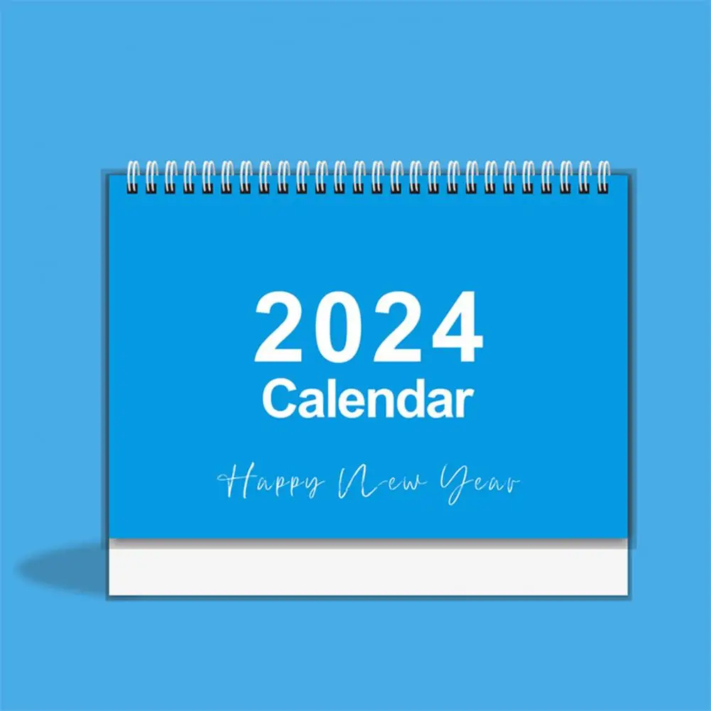 

English Desk Calendar Plan Book Spiral Coil Page Turning Date Recording 12 Monthly Calendar Year Of 2024 Table Decoration Office