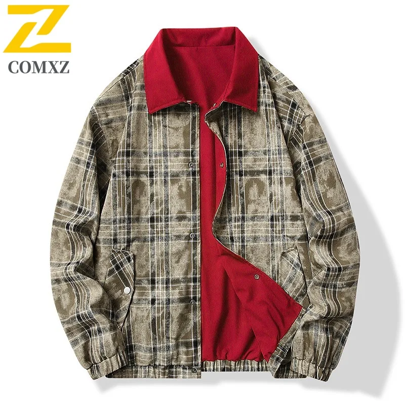 

COMXZ 2025: мужская двусторонняя модная куртка, весенне-осеннее повседневное легкое удобное водонепроницаемое пальто