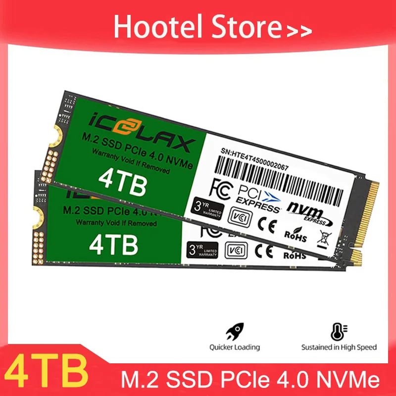 ICOOLAX SSD Nvme M2 PCle 4,0x4 2280 512 ГБ Внутренний твердотельный накопитель SSD для ноутбука PS5