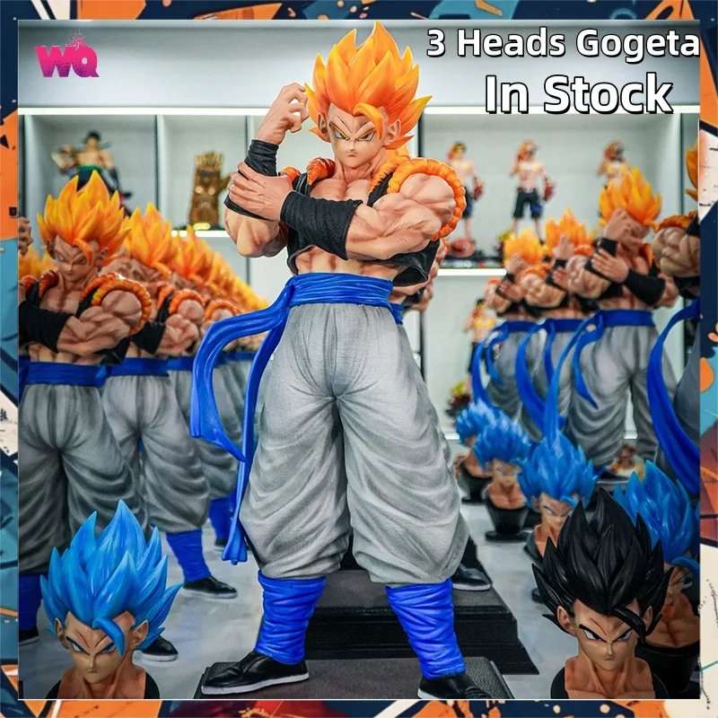 

In Stock 56CM DX toys Dragon Ball Anime Figures 1/4 Gogeta Figures 3 heads PVC Statue Collection Model Room Ornament Gifts Toys