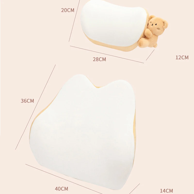 Update Car Lumbar Support Pillow Auto Neck Pillow Waist Support Removable Washable Backrest Universal Vehicle Cushion Car Kits