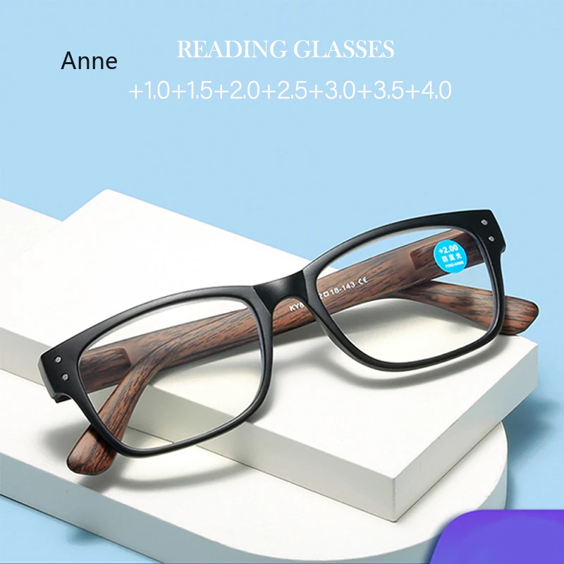 New Retro Anti Blue Light Reading Glasses Women Men Wood Frame Presbyopic Eye Glasses Unisex Reading Eyewear Degree +1~+4