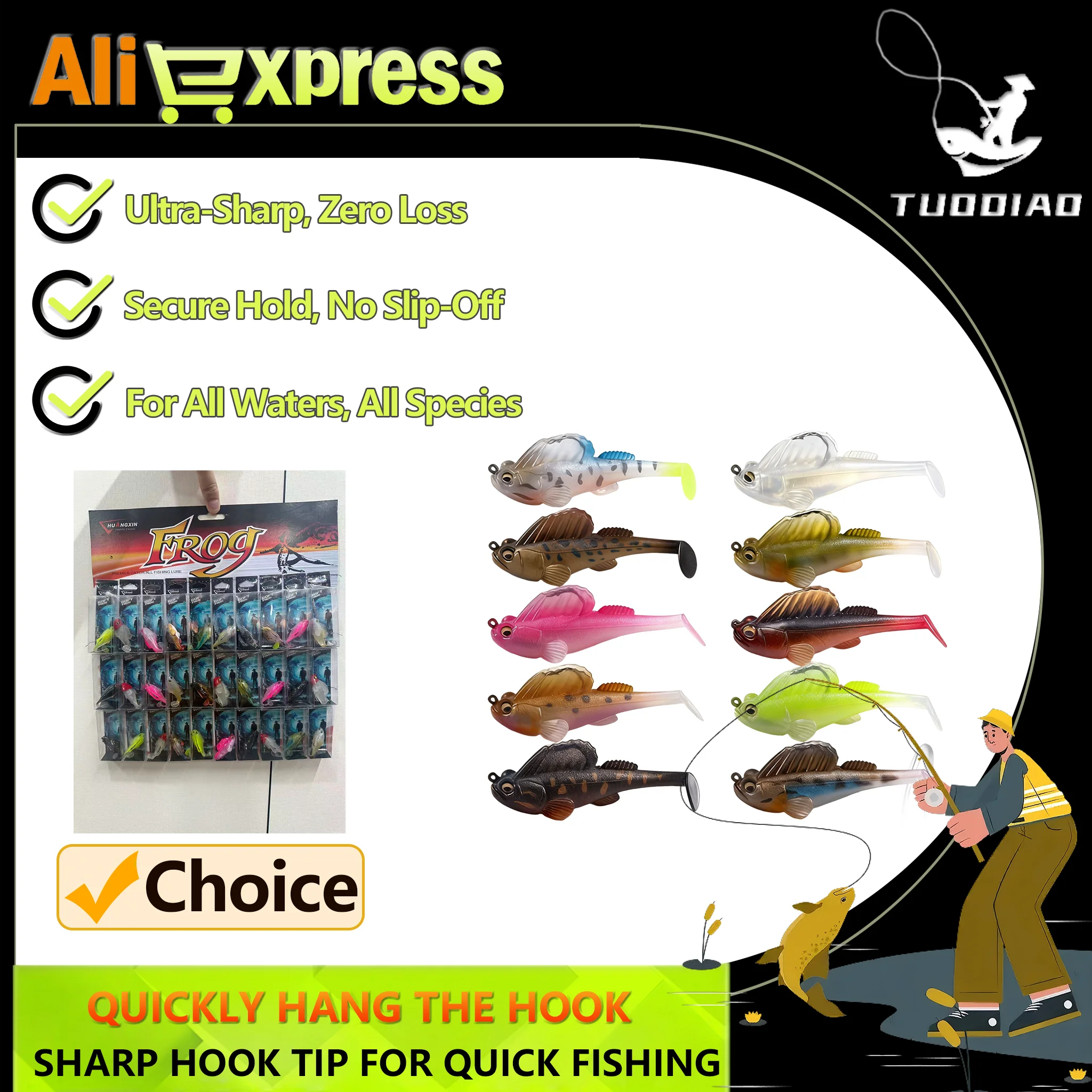 

[TUODIAO] Jumping Fish Lure Realistic Swimming Action Soft Body High-Effect Attracting Fish
