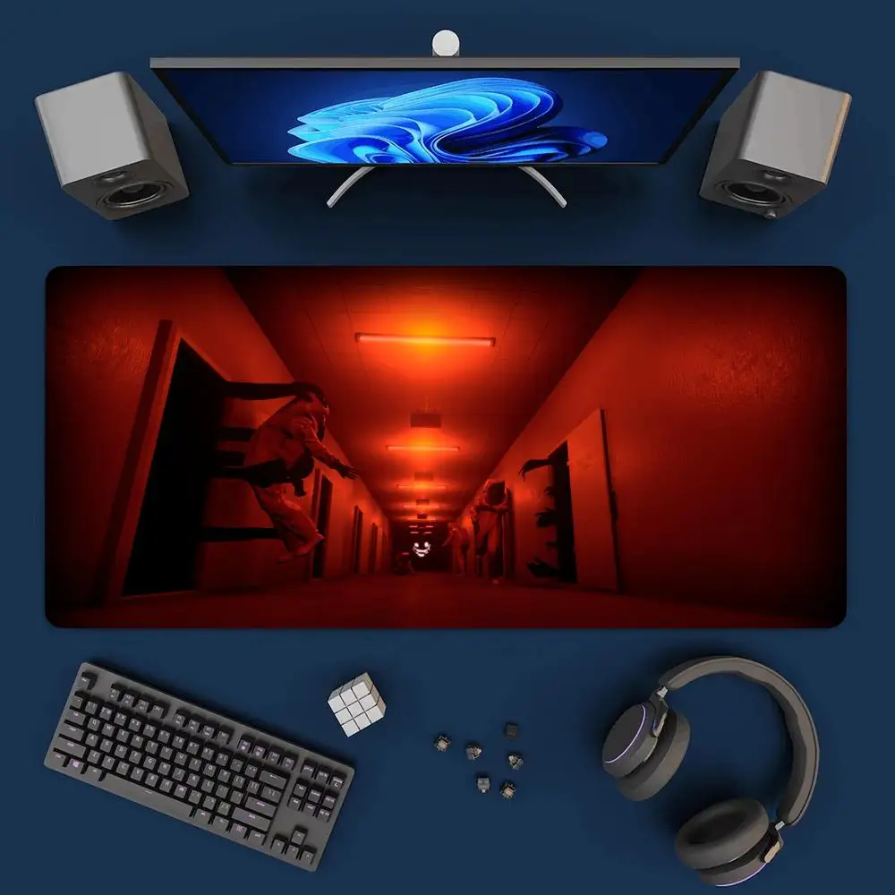 Horror multiplayer puzzle game Inside the Backrooms Mouse Pad Gamer Gaming Rubber Seamed Mouse Pad Accessories Desk Keyboard Pad Computer Laptop