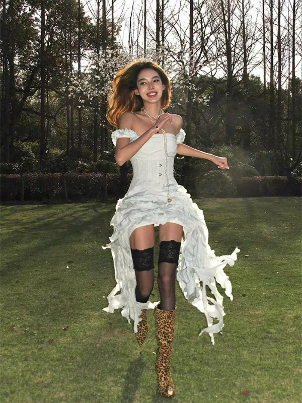 

Bohemian Halter Dress 2025 Artisan Fringe Design Nihilism Aesthetic Asymmetrical Hem Womens Fashion Statement Piece