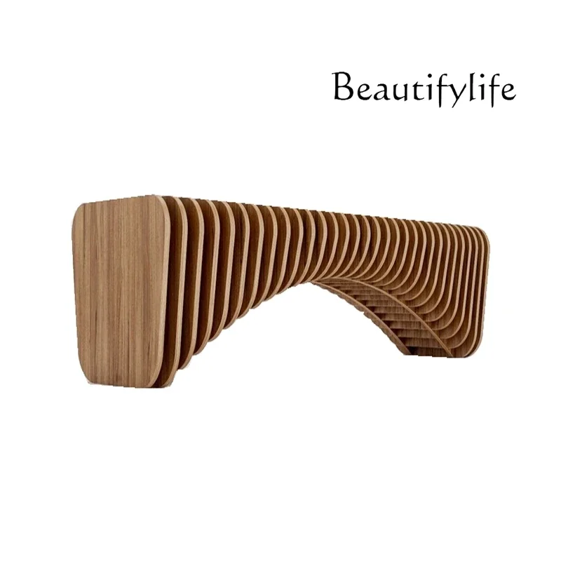 

Nordic Solid Wood Bench Clothing Store Rest Stool Simple Log Bench Home Creative Middle Ancient