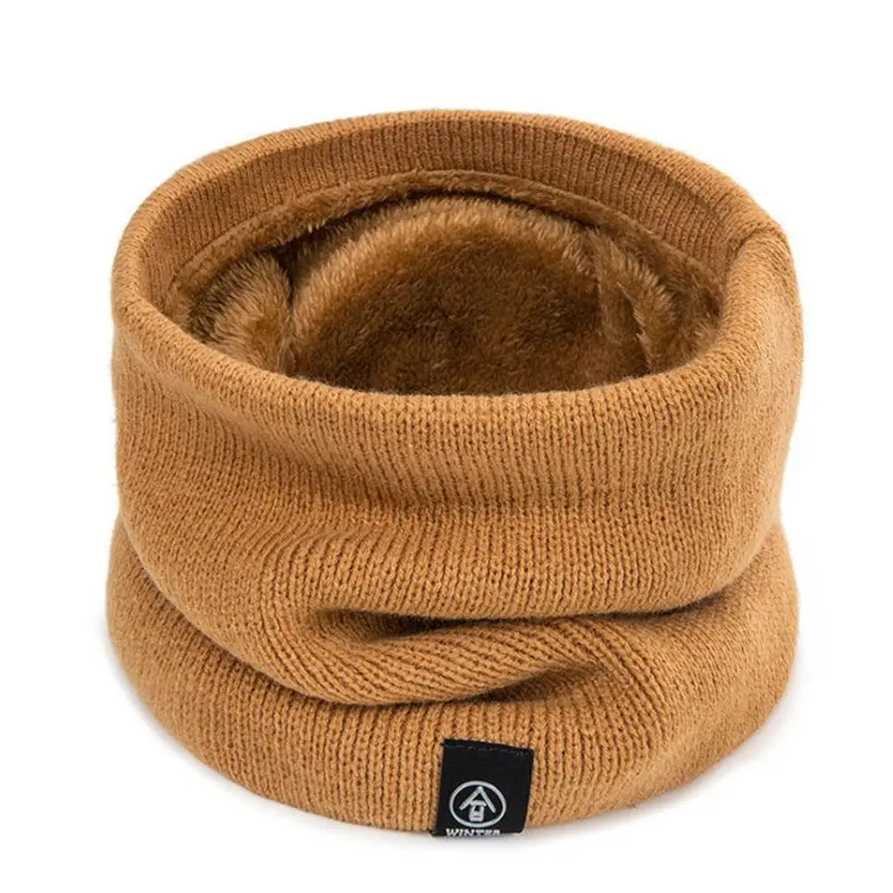 Fashion Soft Knitted Neck Warmer Wool Fur Keep Warm Neck Scarves Thickened Lining Cold-proof Collar Skating Running