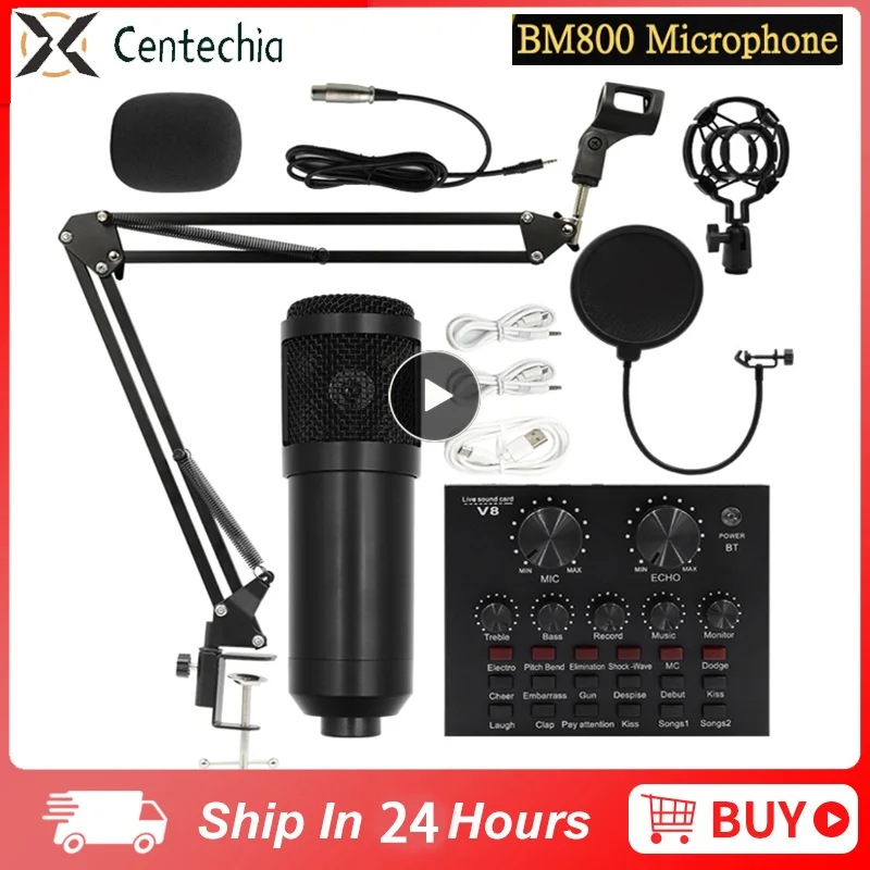 BM800 Professional Condenser Microphone Sound Recording Studio Mic Kits For Computer KTV Broadcasting Gamer Karaoke Microfone