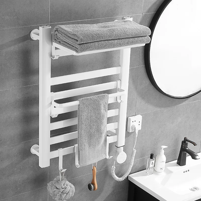 رف تجفيف الحمام، ماكينة منشفة فولاذية ساخنة، تطبيق رمادي، تحكم ذكي، رف منشفة من الألومنيوم للحمام