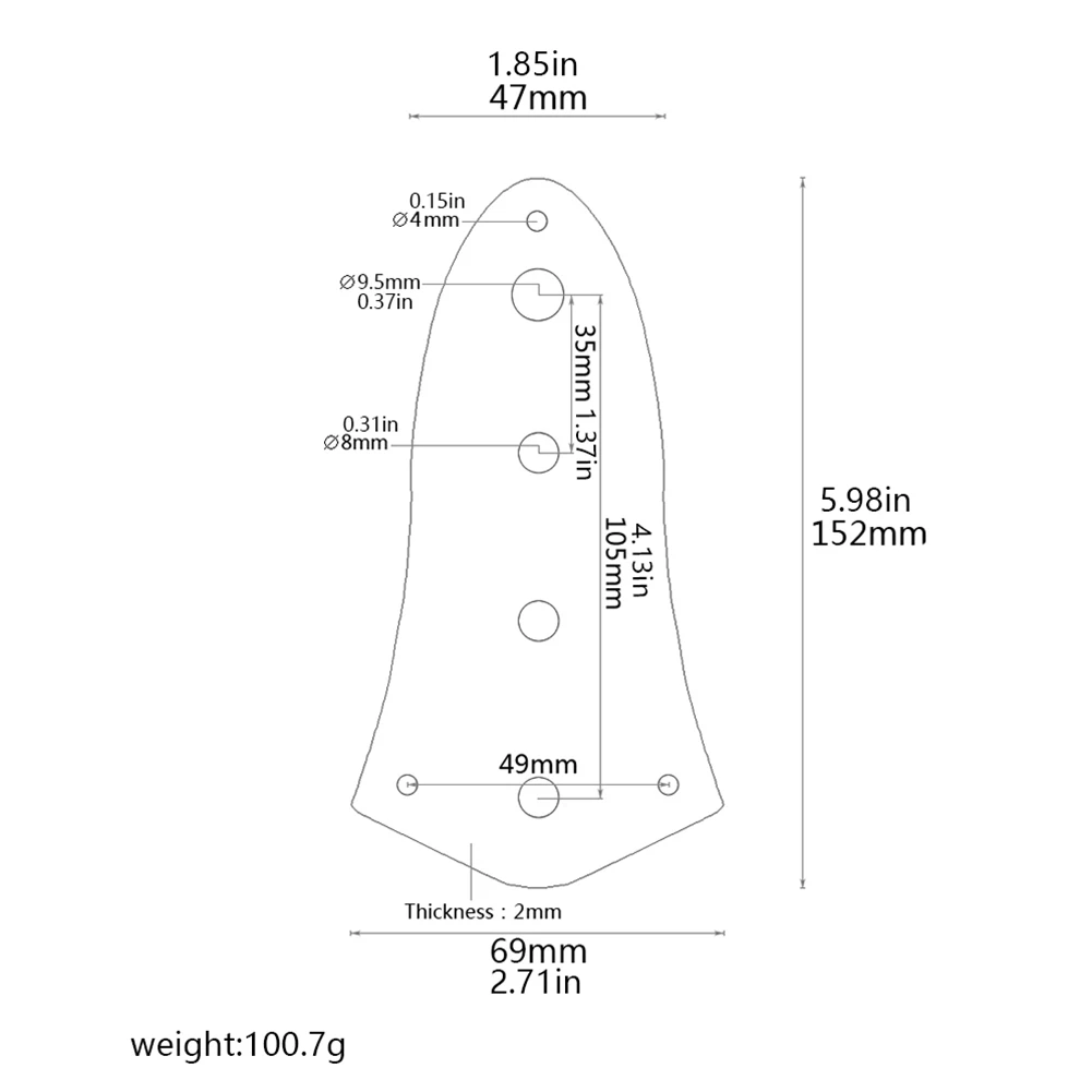 

4 Hole J Control Plate for Jazz Guitar Parts Replacement [cilae-17R]