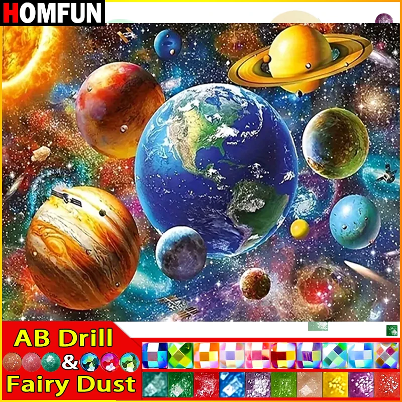 HOMFUN Fairy Dust AB pittura diamante 5D fai da te \