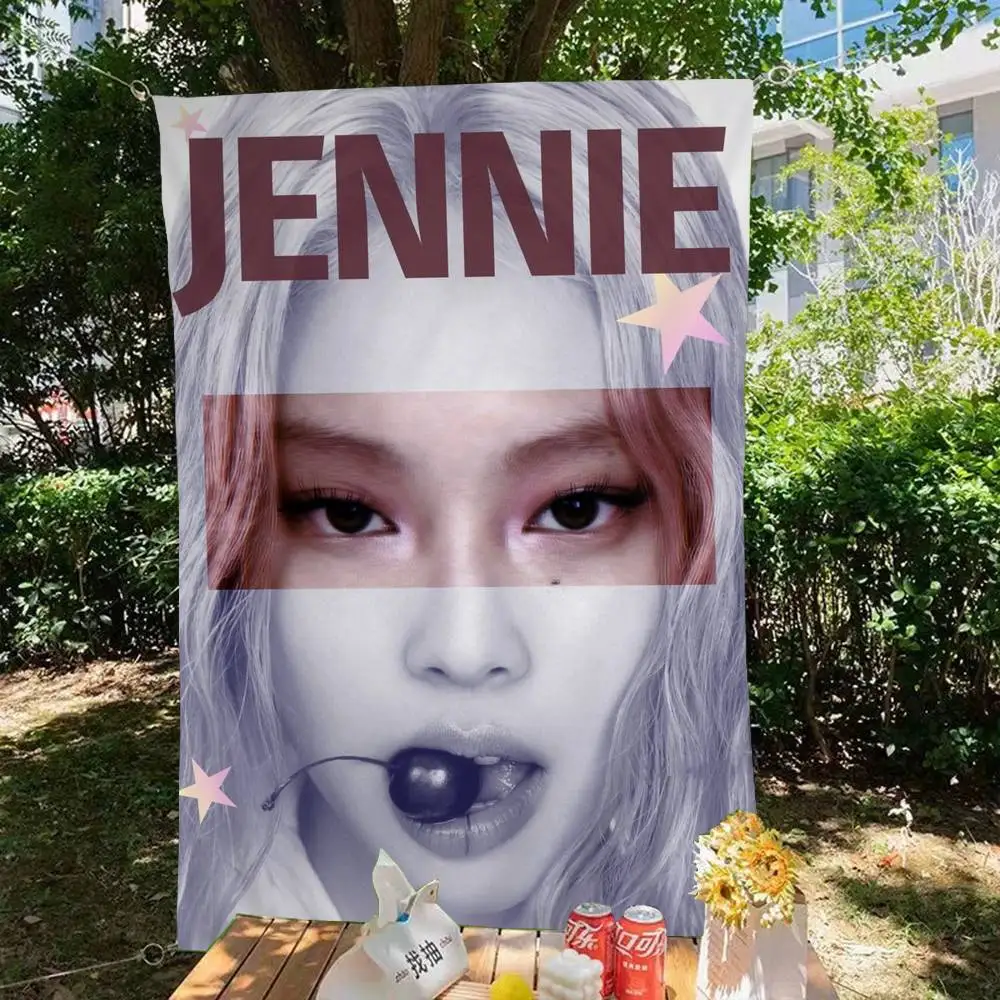 Singer J-Jennie Small Size Cheerleading Banner Hand Pulled Flag Outdoor Atmosphere Flags