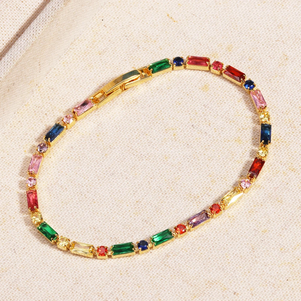 تصميم فاخر ملون الزركون سلسلة سوار للنساء الكورية الإكسسوارات هدية رائعة لمجوهرات الزفاف الطرف #2