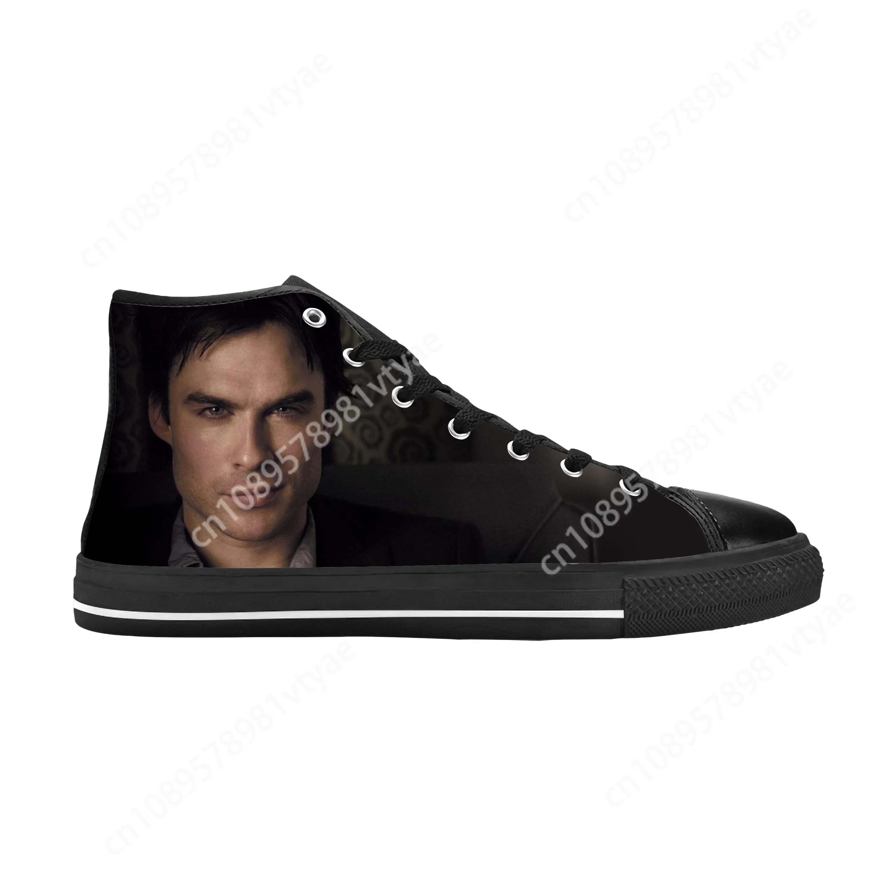 Hot The Vampire Diaries Damon Salvatore Cool Fashion Casual Shoes High Top Comfortable Breathable Mens Womens Latest Sneakers