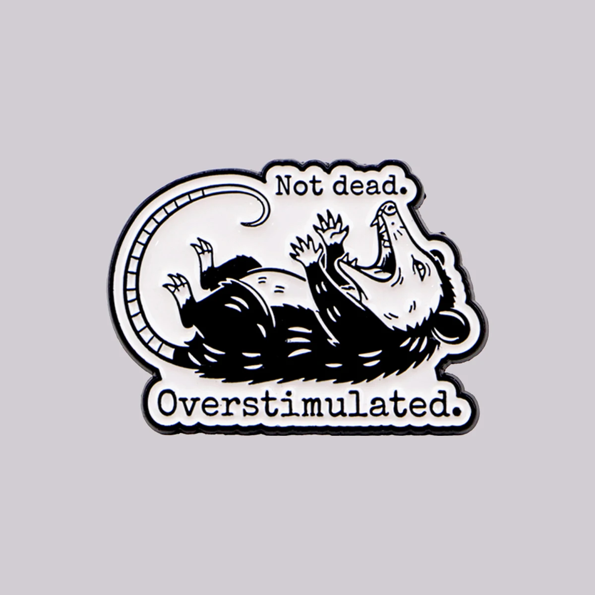 Opossum-Emaille-Anstecknadel: Überstimulierte Brosche für Rucksack, Revers, Kleidung, Accessoires, Tierschmuck, Freunde-Geschenke