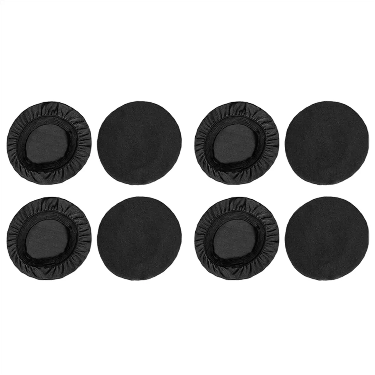 ♬◤Popular Style  ◥4 Pairs 10CM Elastic Earpad Covers Headphone Covers Stretchable and Washable Sanitary Earcup Protectors Black