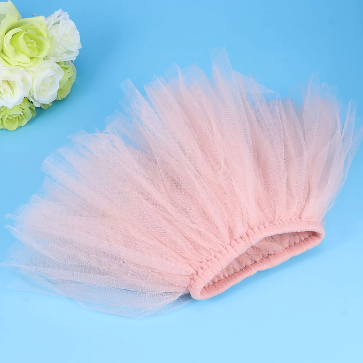 

Soft Lightweight Polyester Baby Tutu Skirt Flower Headband Pink Newborn Photography Dress Elastic Wide Waistband