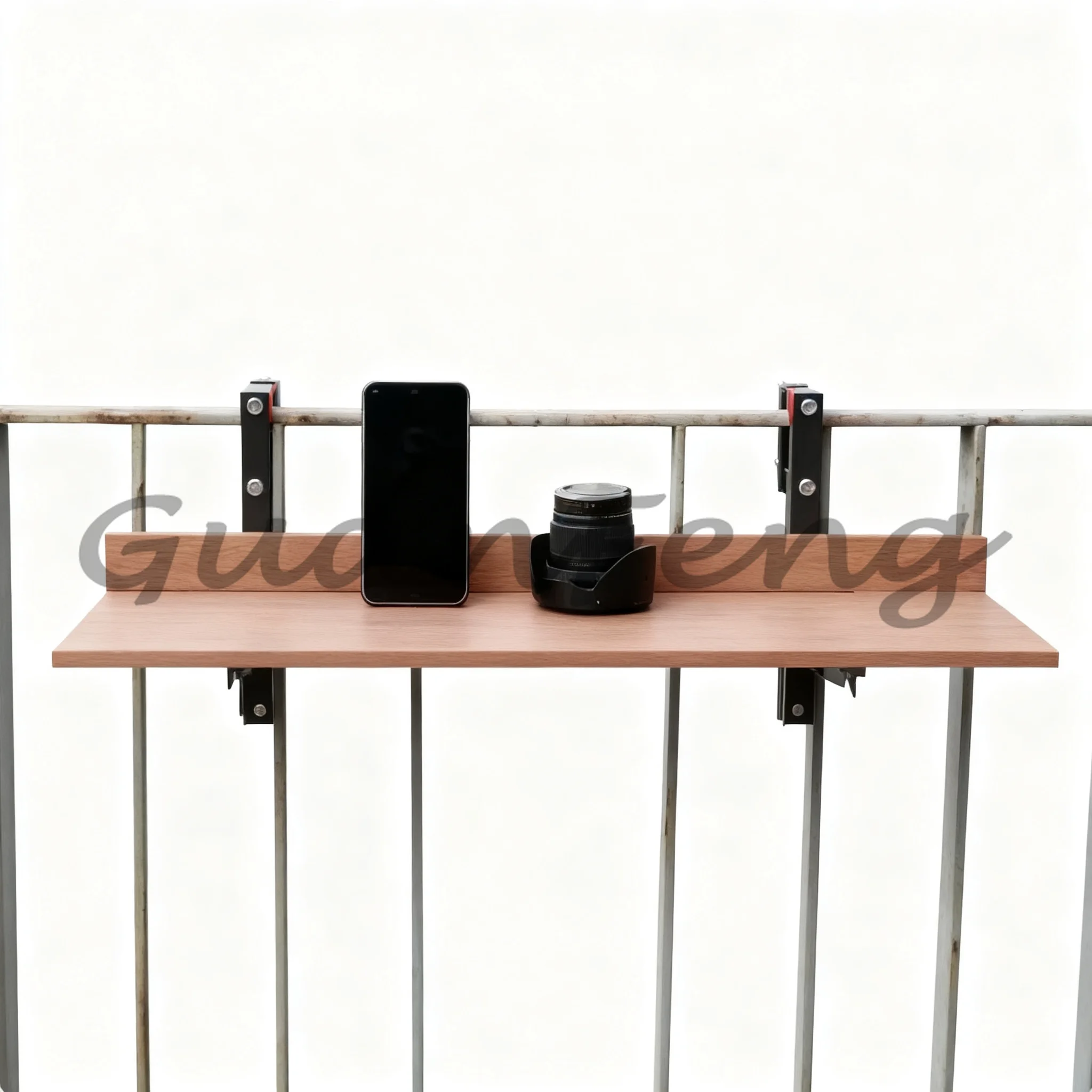 Folding Balcony Railing Hanging Table, Waterproof Sun Resistant Bar Table for Outdoor Courtyard & Garden