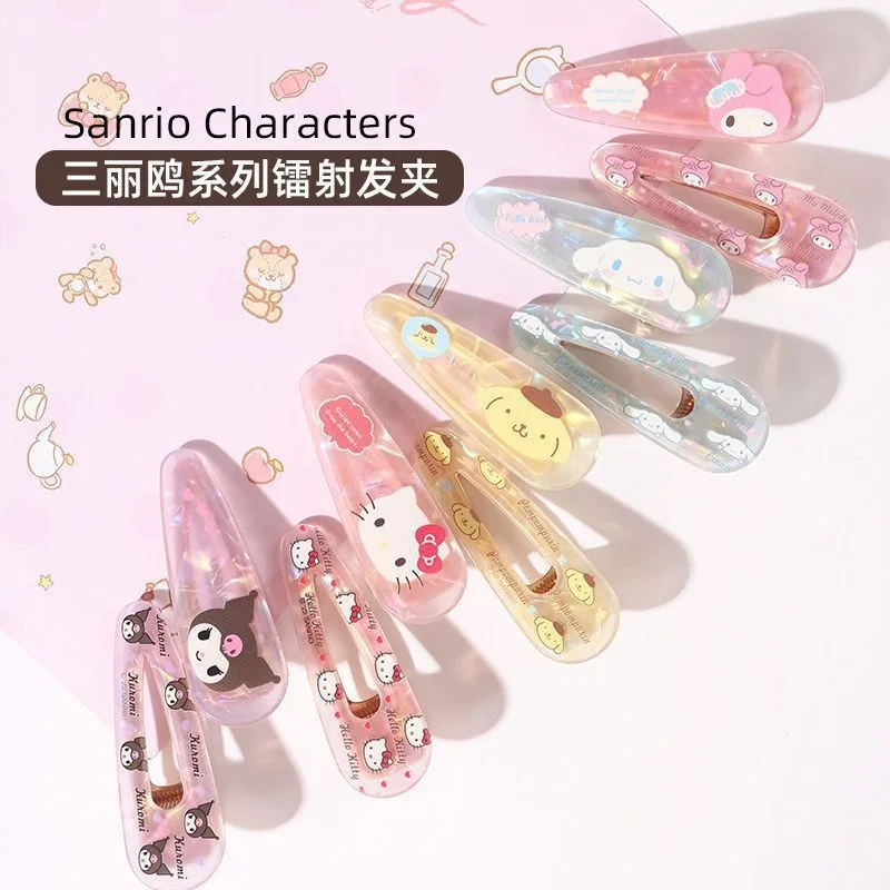 

Kawaii Sanrio Hairpin Cartoon Anime HelloKitty Kuromi Melody Sweet Fashion Hair Accessories Headwear for Girls