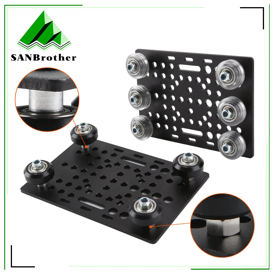 

V-Slot Gantry Set 20-80mm Gantry Plate With Wheels For Profiles Vslot Aluminum Plate Kits Gantry Plat 3D Printer Part