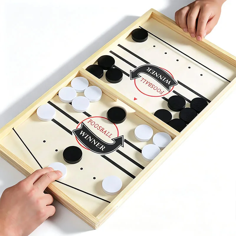 Classic Wooden Tabletop Games Shoot The Moon Mini Bowling Foosball Super Winner Stress Relief Toys for Anxiety Teenager Adults