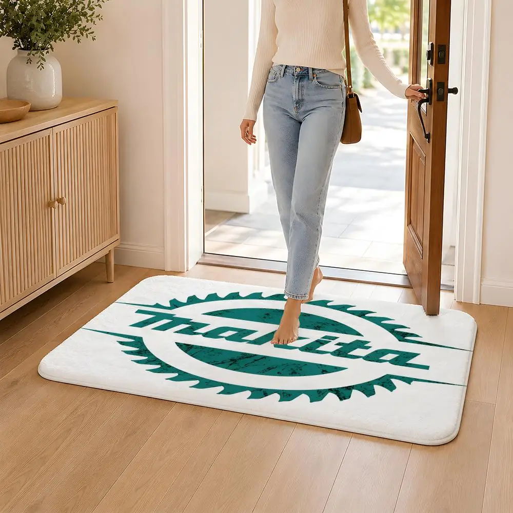 TOOL M-M-MakitaS Floor Mat Flannel Rug Non Slip Absorbent Soft Washable For Entryway Hallway Bathroom Kitchen Decor