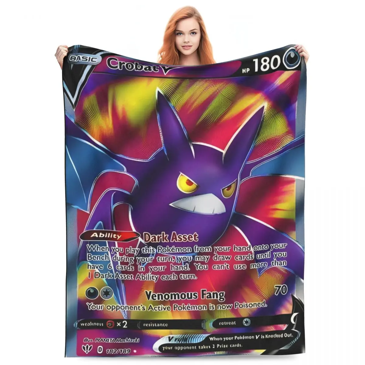 Soft Warm Blanket Travel Pokemon Anime Card Gengar Throw Blanket Flannel Bedspread For Living Room Aesthetic Sofa Bed Cover