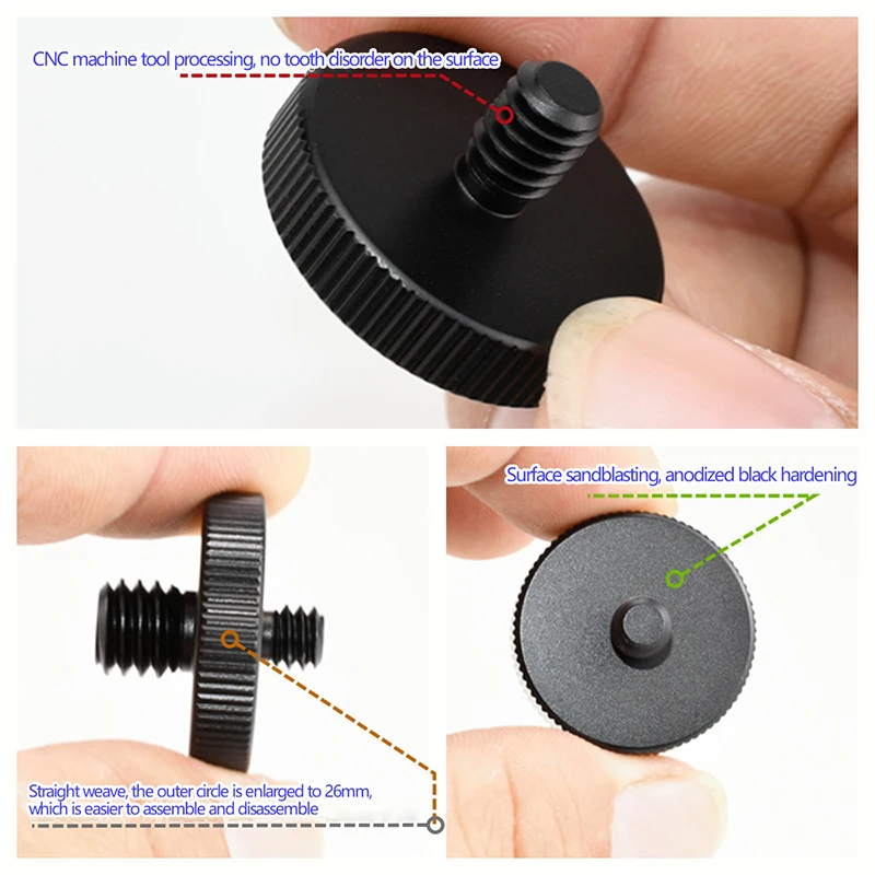 Universal Camera Conversion Screw 1/4 Male To 3/8 Dual Nuts Tripod Mount Screw Quick Release Camera Screws Mount Adapter