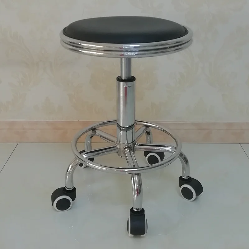 Office Pulley Swivel Stool Chair Double Ring Round Barber Shop & Beauty Salon Seat