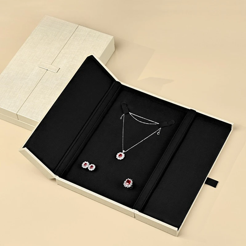 Multifunctional Bi-Fold Jewelry Box, Storage Case for Ring, Necklace, Earring & Pendant