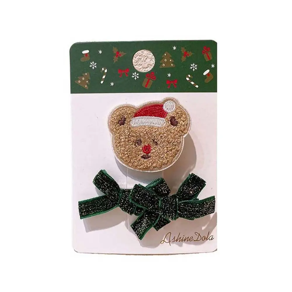 

Подарок Лось Снеговик заколка для волос Рождественская елка Рождественская челка зажим бант заколки для волос детские рождественские заколки для волос заколки