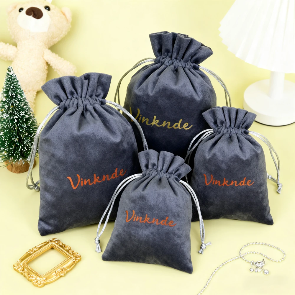 

Маленькая бархатная сумка на шнурке, настраиваемая сумка для хранения логотипа для бусин Будды, ювелирные изделия, серьги, палка для селфи, дорожные аксессуары