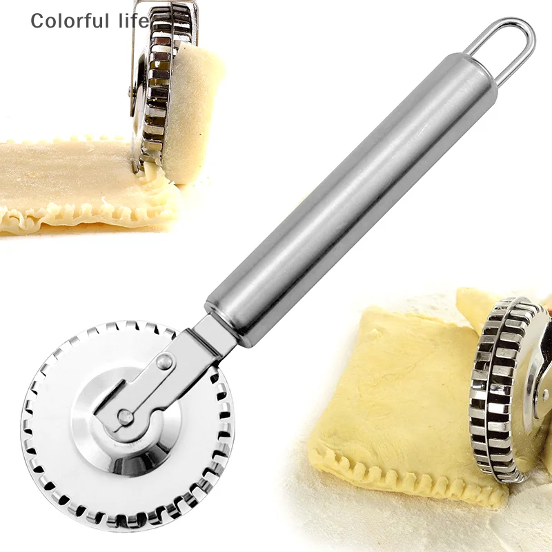 Stainless Dumpling Embossing Side-Embossed Biscuit Mold Hand-Cutting Machine For Baking Pastry Decoration Rolling Wheel Tools