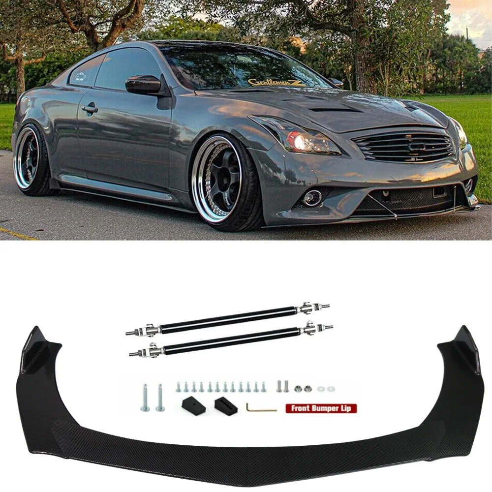 

Carbon Fiber Front Bumper Lip For Infiniti G37 Splitter Spoiler+Strut Rods United States