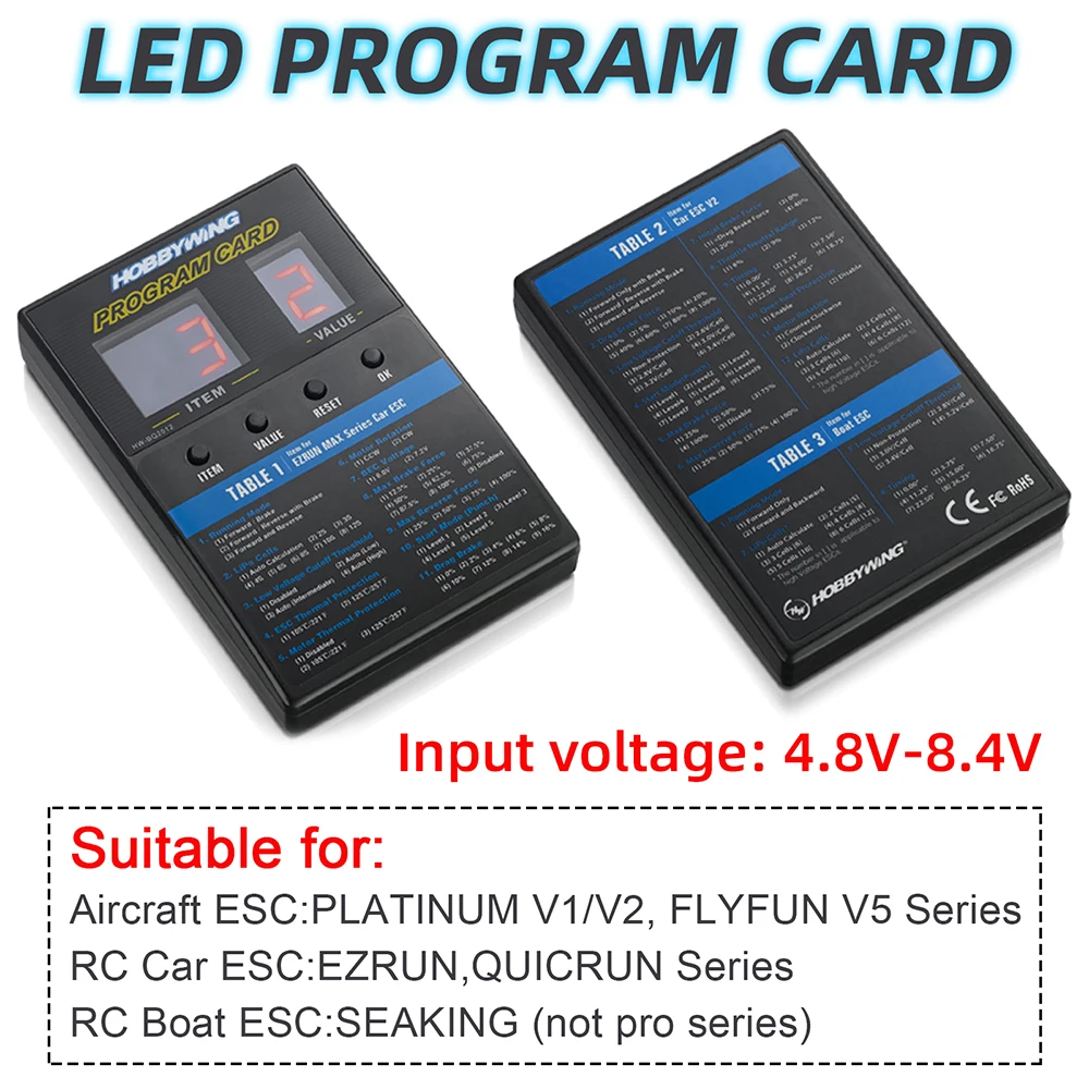 Tarjeta Programadora LED Para ESC Sin Escobillas – Ajusta Parámetros De Voltaje, Freno E Inversa – Compatible Con Coches RC, Barcos Y Drones – Fácil Uso Con Indicadores LED