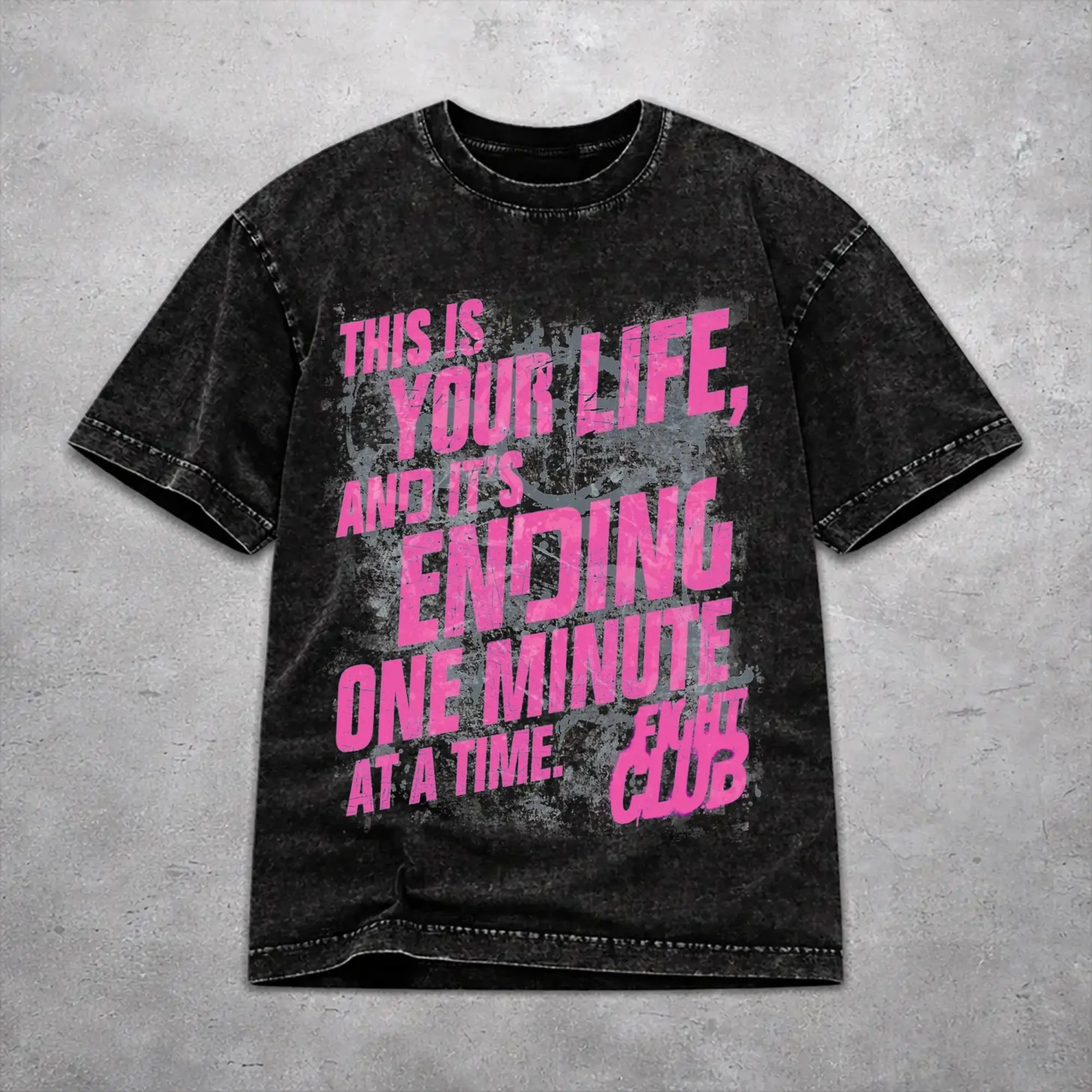 Hip Hop Fight Club Movie Apparel T Shirt for Men Women  Washed Style Tee Shirts Clothing