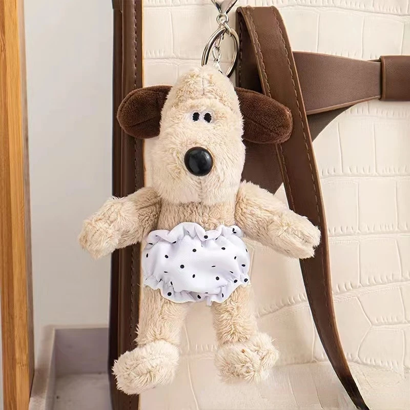 Kawaii Dog Plush Toys Soft Cotton Keychain Cartoon Pilot Dog Plushie Hanging Doll School Bag Car Small Pendant Baby Girls Gift