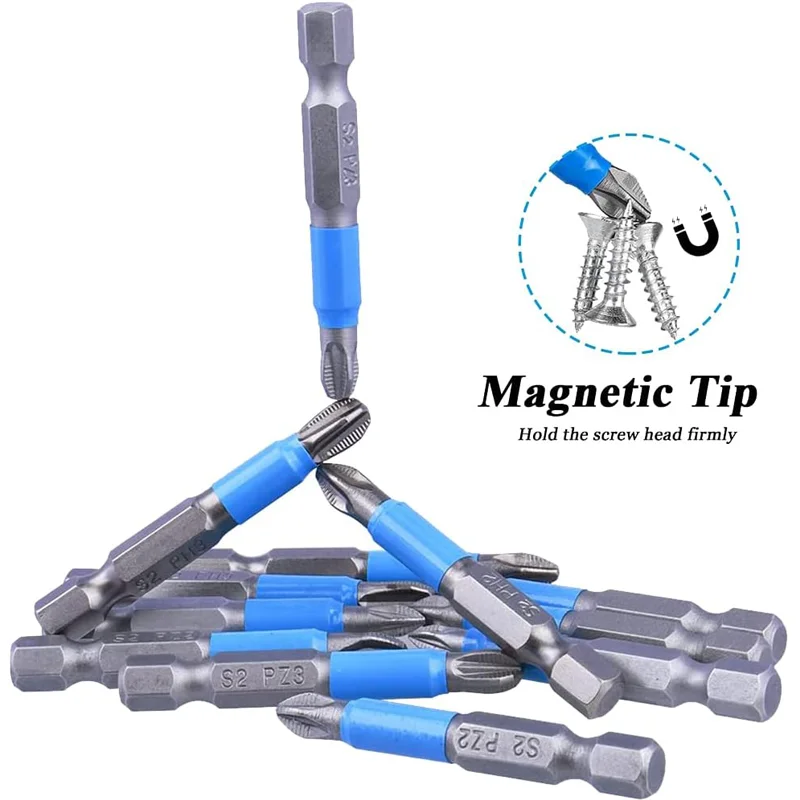 50MM Cross Head Magnetic Screwdriver Bits Hex Shank Impact Drill Bits Anti Slip Electric Screwdrivers Set Driver Hand Tools