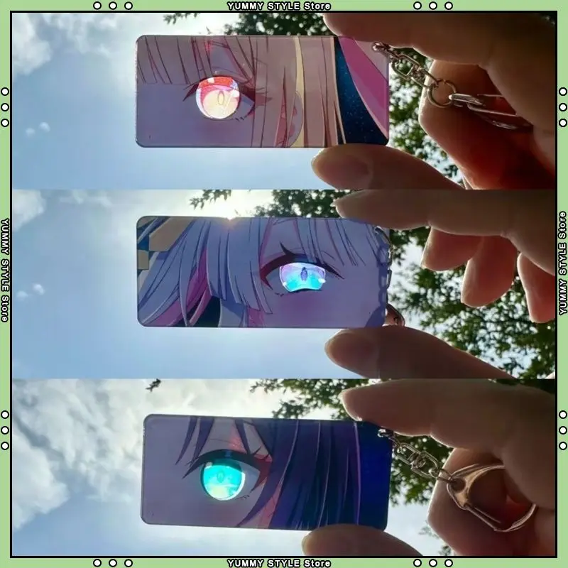 Kosmische Prinzessin Kaguya Acryl-Schlüsselanhänger Runami Yachiyo Kaguya Sakayori Iroha Figur Augen-Print Anhänger für Anime-Fans