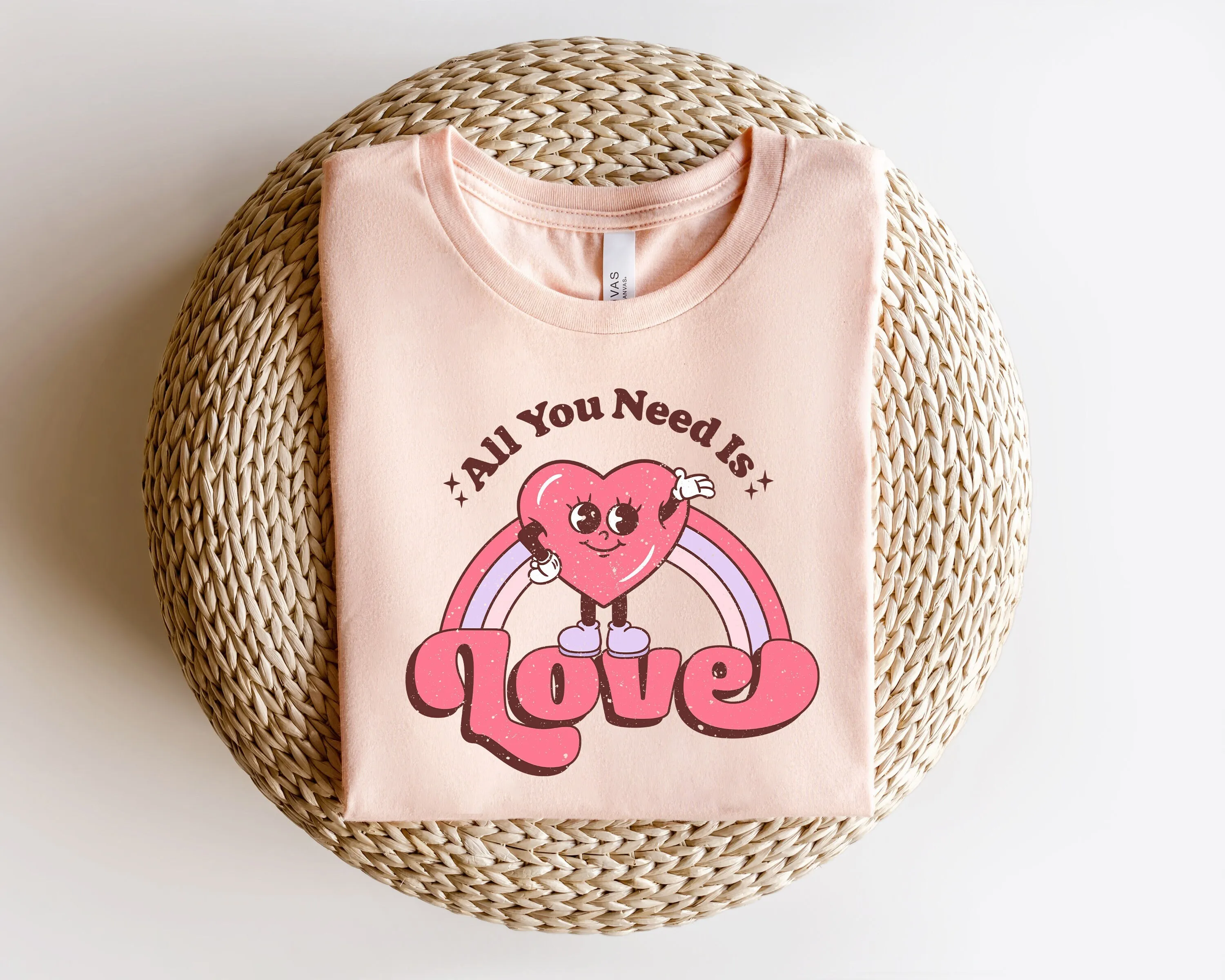 

All You Need Is Love Retro Valentine Day T Shirt Valentines Vintage