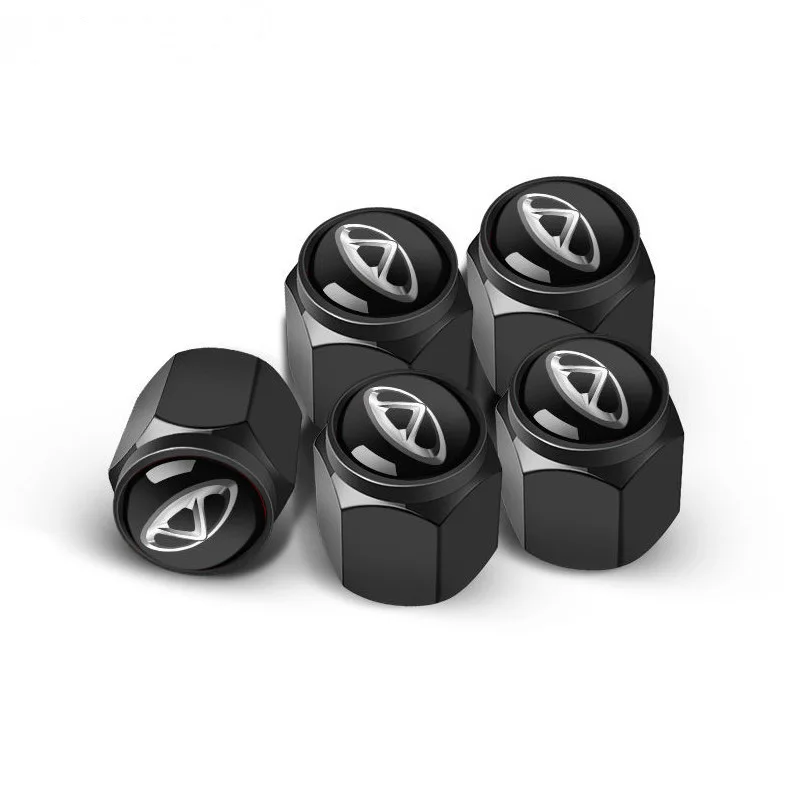 5 peças de capas de metal para válvulas de pneus de carro, para Chery Jaecoo J6 J7 J8 Phev, acessórios de decoração automotiva.