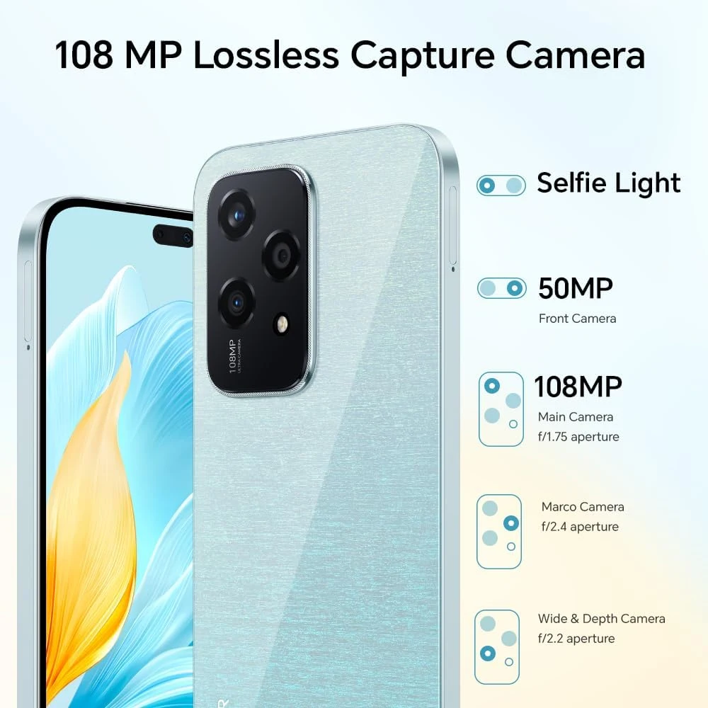 HONOR 200 Lite, Versión EU, Teléfono Inteligente 5G, Cámara de 108MP, Batería de 4500mAh, Pantalla AMOLED Anti-Caídas de 6,7”, Doble SIM, Ligero 3