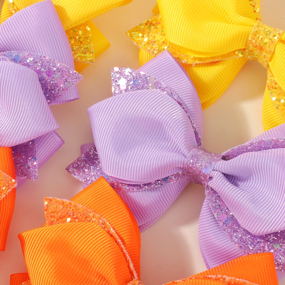 2 шт. новые бантики с блестками, заколки для волос для девочек и детей, блестящая заколка для волос, модные головные уборы, головной убор, детские аксессуары для волос, подарки, оптовая продажа