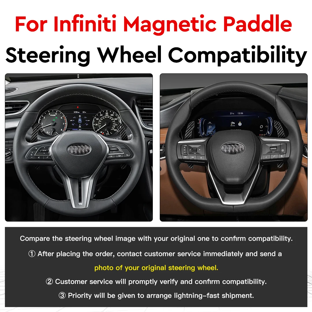 For Infiniti QX50 QX60 Nissan 400Z GTR R35 Carbon Fiber LED Magnetic Steering Wheel Paddle Shifters Various Colors