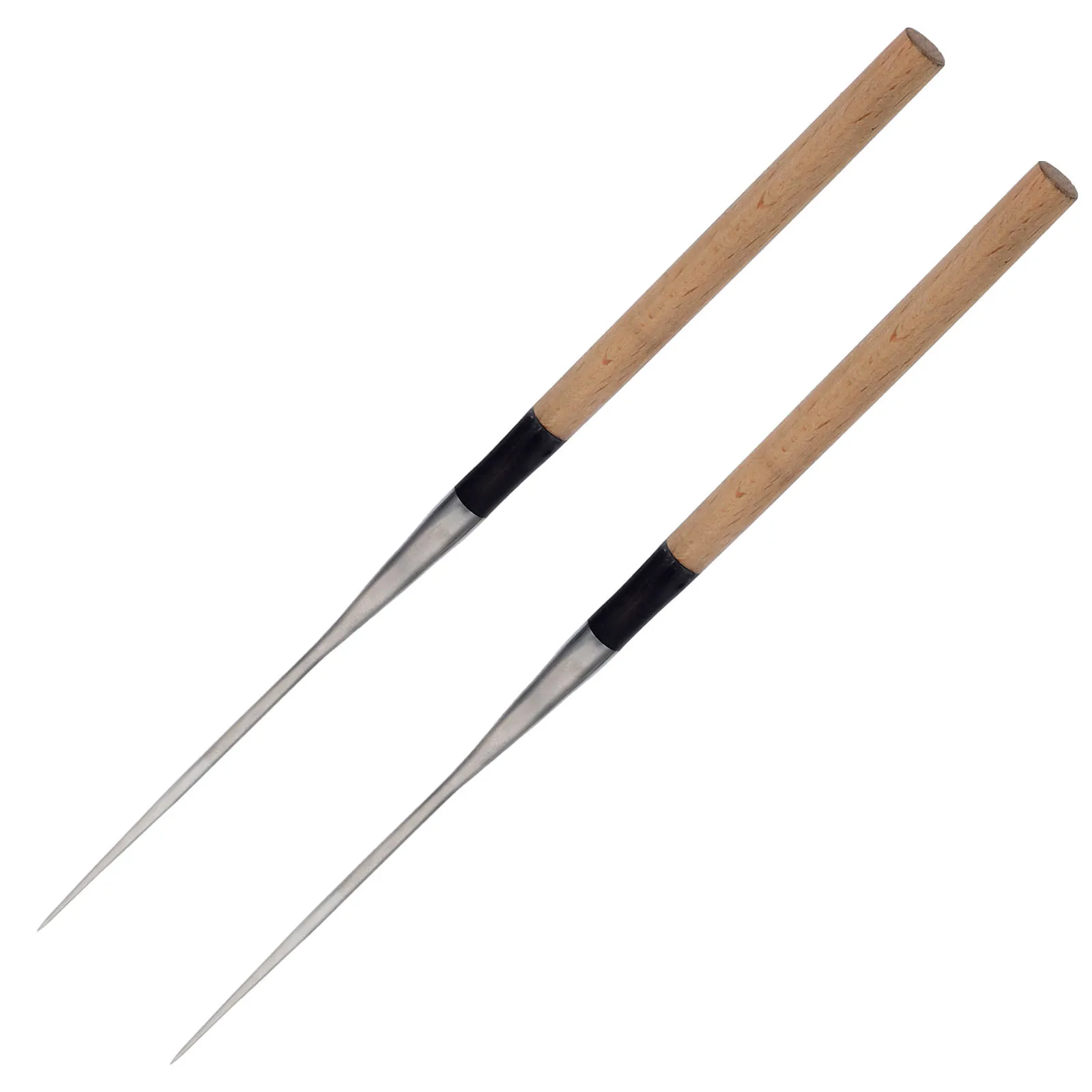 1 زوج الفولاذ المقاوم للصدأ عيدان السوشي خفيفة الوزن خشبية أطراف مدببة السفر المنزل استخدام العملي النمط الياباني الساشيمي