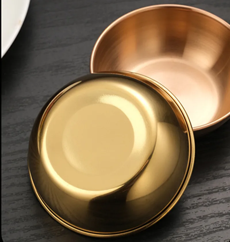 4pcs stainless steel sauce plate seasoning plate kitchen supplies plate seasoning plate golden sauce plate appetizer tray