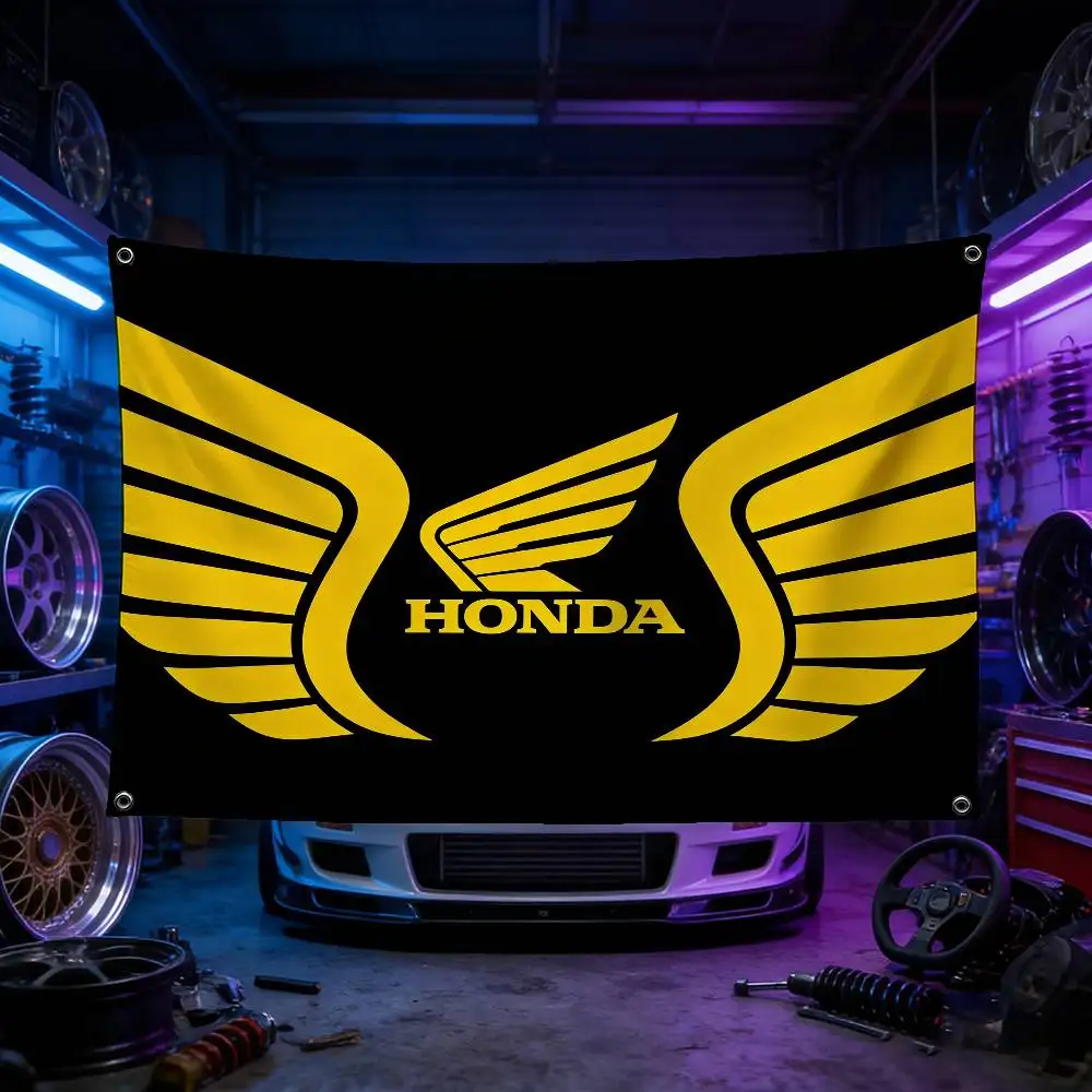 

Motorcycle For HONDA Flag 120g Polyester Sublimation Print Durable Hanging Banner Home Decor Gift