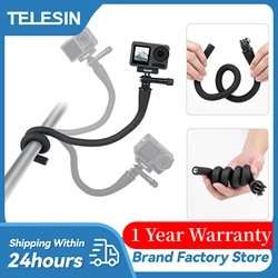 TELESIN Flexible Selfie Stick Monopod Tripod for GoPro insta360 Wherever Without Any Tools  for IPhone Camera Phone Universal