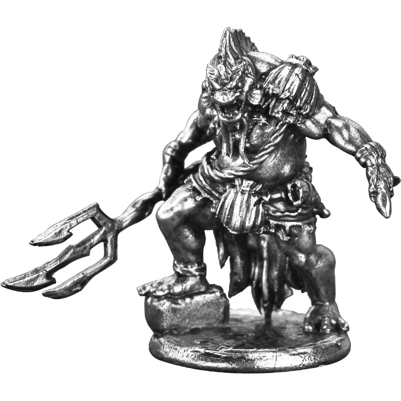 Ancient Metal Sea Tribe Warrior Figure Fantasy Monster Model Desktop Game Ornament Collectible Gift for War Game Lovers